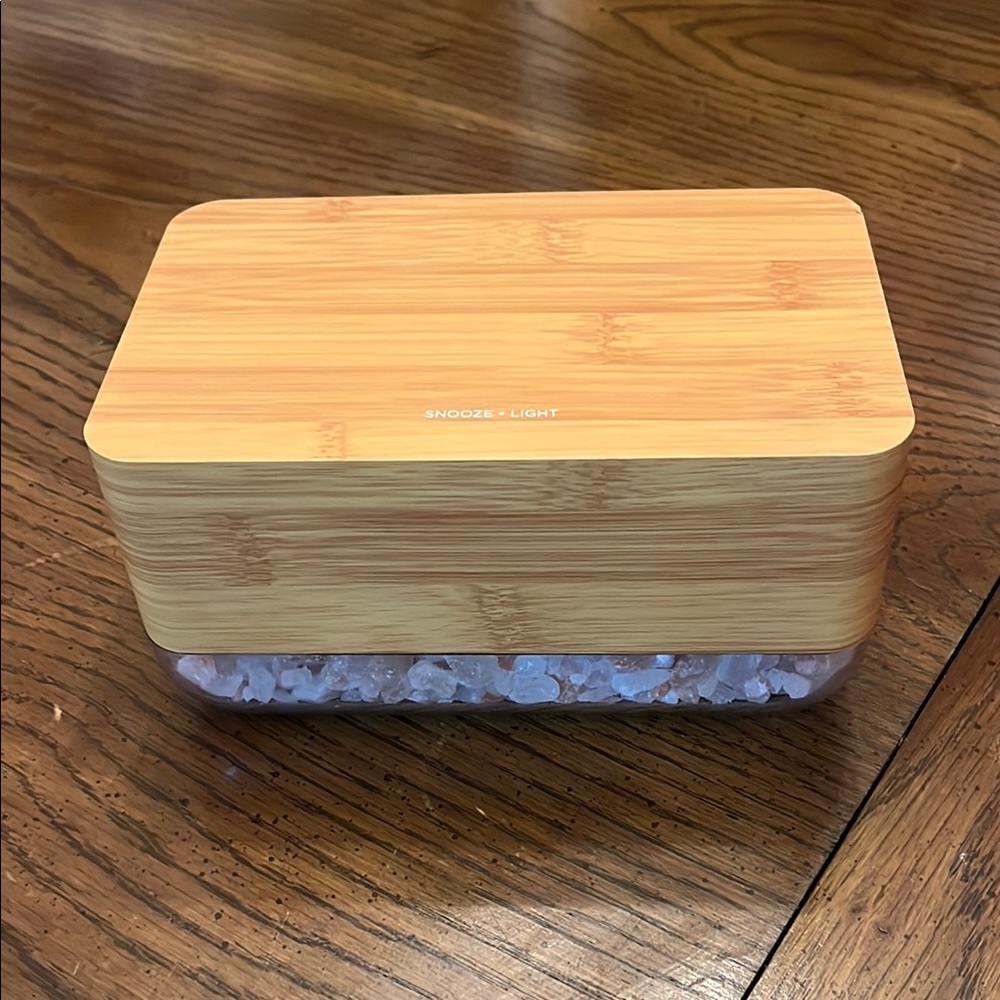 Wooden Snooze Light with Crystal Base